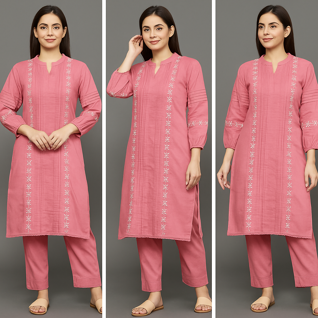 Embroidery Kurti Set