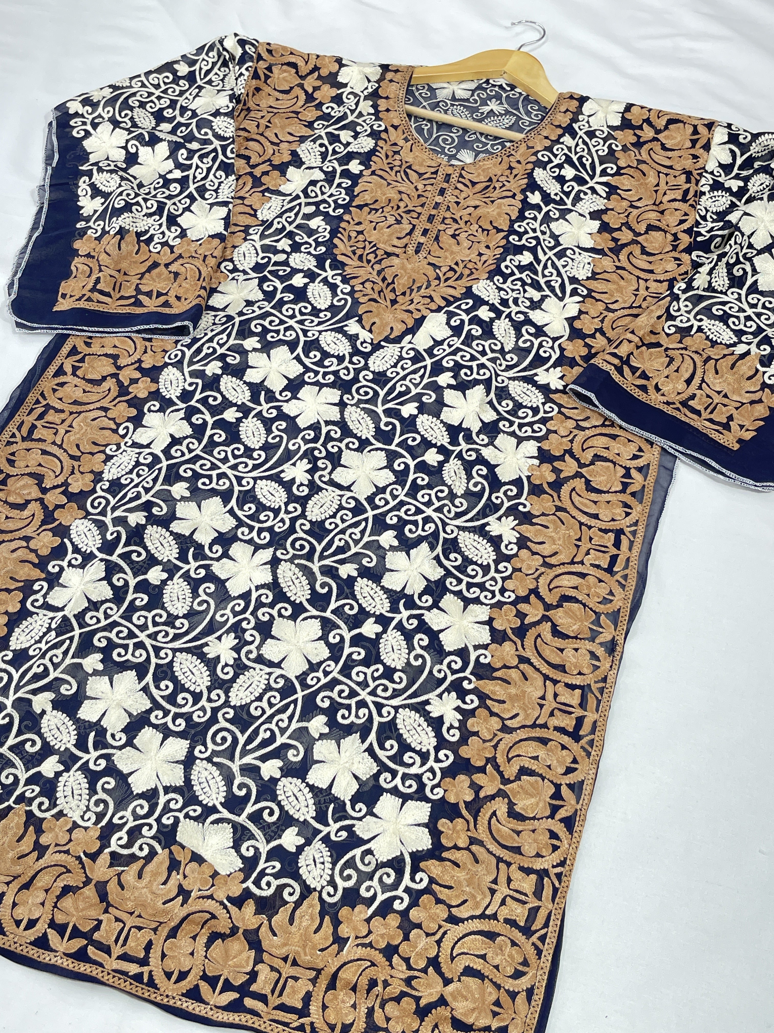 kashmiri Handwoven kurti Semi Stitched