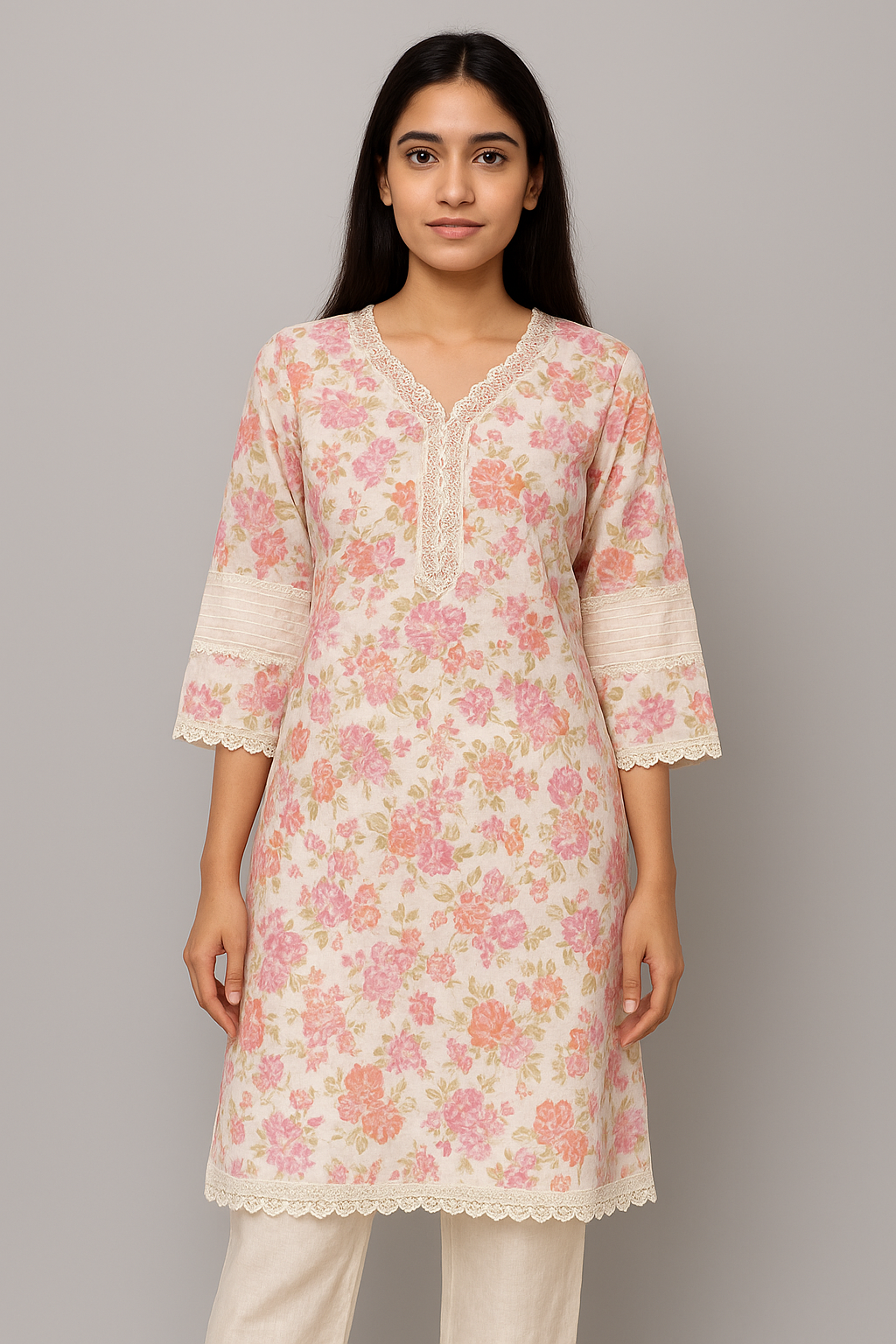 Floral Printed Long Kurti