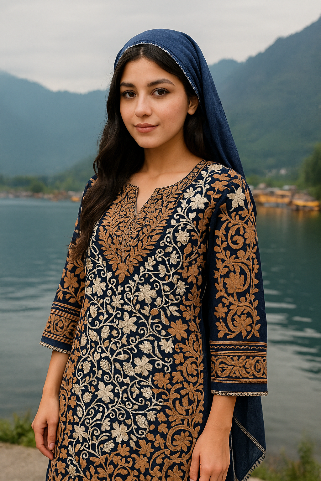kashmiri Handwoven kurti Semi Stitched