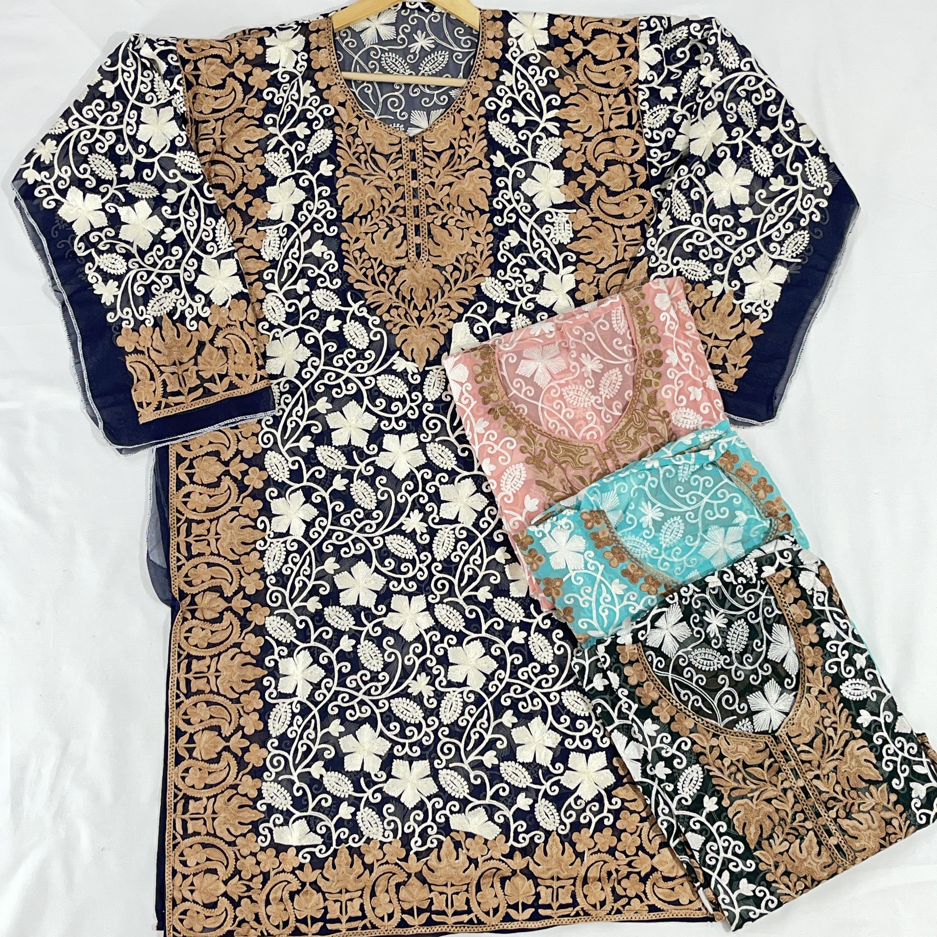 kashmiri Handwoven kurti Semi Stitched